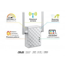 Повторювач/розширювач WiFi сигналу Asus RP-N12 (90IG01X0-BO2100)