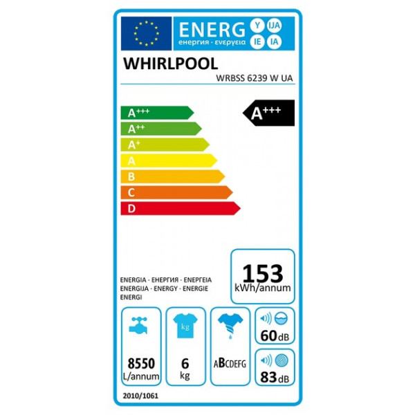 Пральна машина Whirlpool WRBSS 6239 W UA