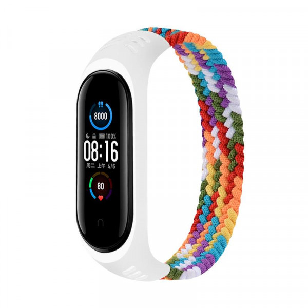 Ремінець BeCover Elastic Nylon Style для Xiaomi Mi Smart Band 5/Mi Smart Band 6 Size L Rainbow (706165)