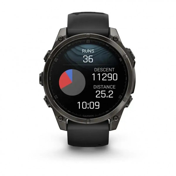 Смарт-годинник Garmin Fenix 8 47mm AMOLED Sapphire Carbon Gray DLC Titanium with Black Silicone (010-02904-29)