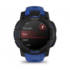 Смарт-годинник Garmin Instinct 3 45mm AMOLED Black with Bolt Blue/Black Silicone (010-02936-43)