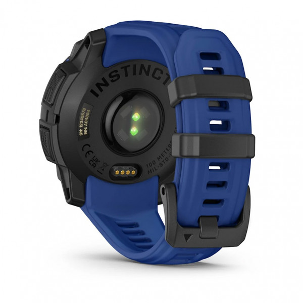 Смарт-годинник Garmin Instinct 3 45mm AMOLED Black with Bolt Blue/Black Silicone (010-02936-43)