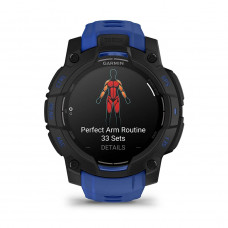 Смарт-годинник Garmin Instinct 3 45mm AMOLED Black with Bolt Blue/Black Silicone (010-02936-43)