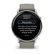 Смарт-годинник Garmin Venu 4 45mm Silver Bezel with Silver Gray Silicone Band (010-03014-01)