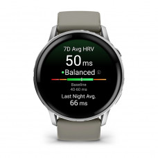Смарт-годинник Garmin Venu 4 45mm Silver Bezel with Silver Gray Silicone Band (010-03014-01)