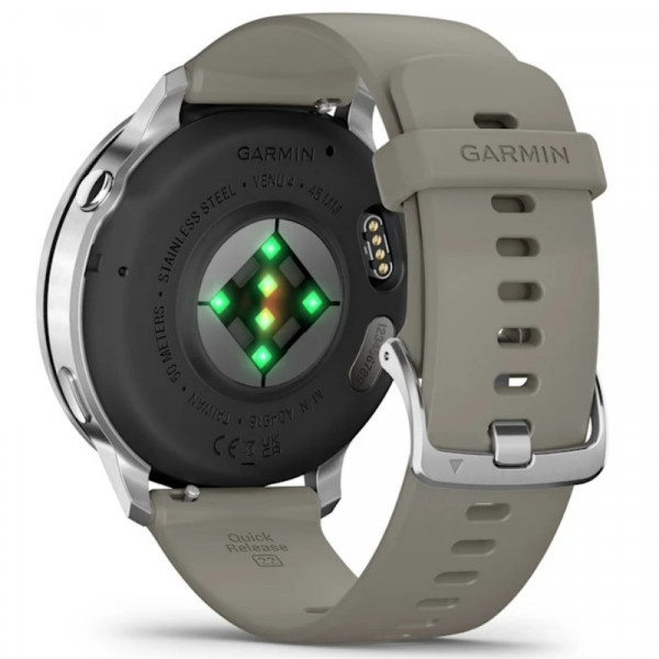 Смарт-годинник Garmin Venu 4 45mm Silver Bezel with Silver Gray Silicone Band (010-03014-01)