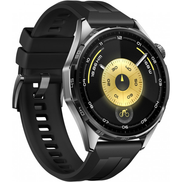 Смарт-годинник Huawei Watch GT 6 46mm Black with Black Fluoroelastomer Strap (55020FTX)