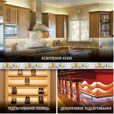 Світлодіодна стрічка ELM 2835 120LED IP20 3000K 10м (19-0009-10)