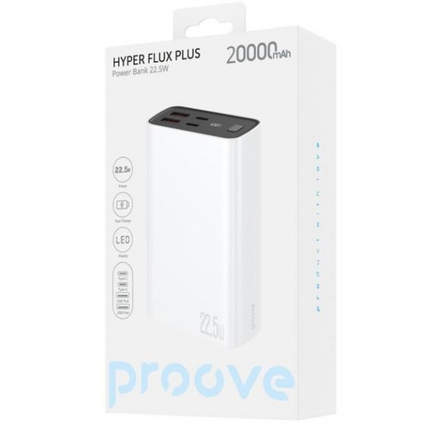 Універсальна мобільна батарея Proove Hyper Flux Plus 22.5W 20000mAh White (PBF222120002)