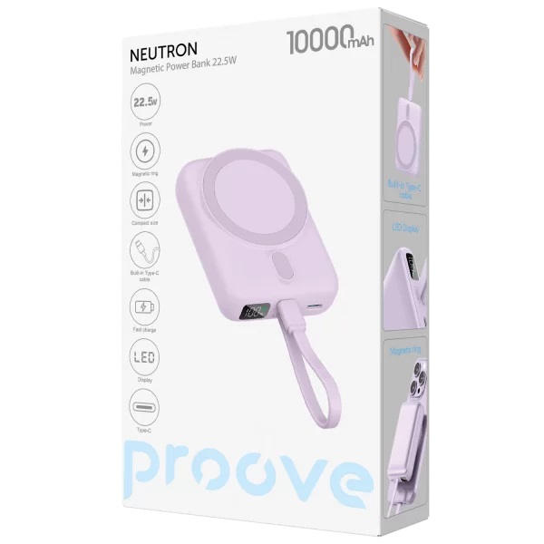 Універсальна мобільна батарея Proove Neutron 22.5W 10000mAh Purple (PBNE22022209)