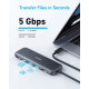 USB-хаб Anker USB-C Hub 332 5-in-1 Black (A8355H11)