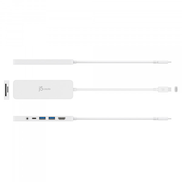 USB-хаб J5create USB-C 6-в-1 White (JCD373-N)