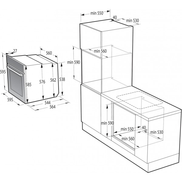Вбудований комплект Варильна поверхня Gorenje G642ABX + Духова шафа Gorenje BO6735E02X
