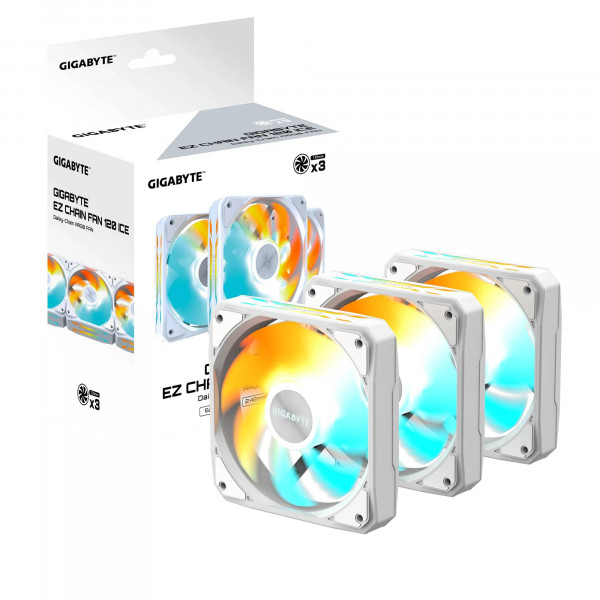Вентилятор Gigabyte EZ Chain Fan 120 Ice 3-Pack White (GP-GBT EZFAN1203 ICE)