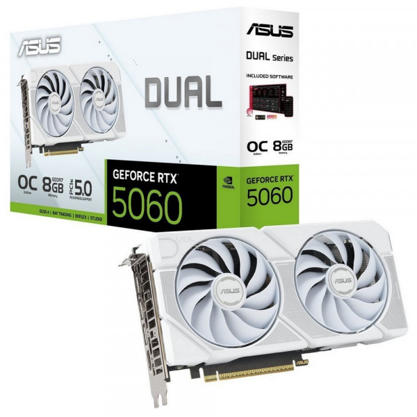 Відеокарта GF RTX 5060 8GB GDDR7 Dual OC White Asus (DUAL-RTX5060-O8G)
