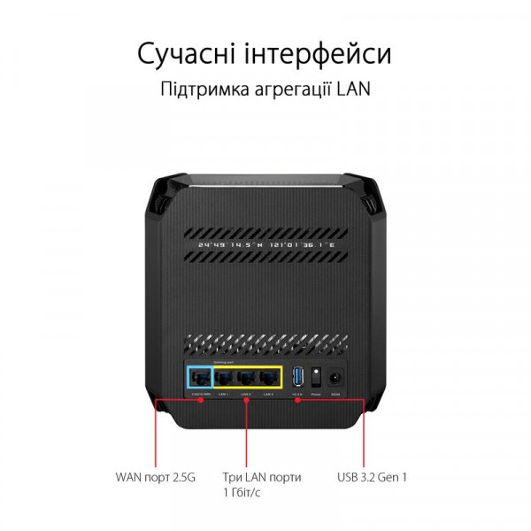 Wi-Fi Mesh система Asus ROG Rapture GT6 2pk Black (90IG07F0-MU9A10)