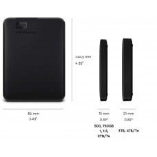 Зовнішній жорсткий диск 2.5" USB 5.0TB WD Elements Portable Black (WDBU6Y0050BBK-WESN)_Bulk