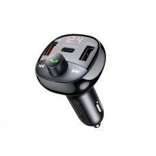 Автомобільний зарядний пристрій + FM ресівер Remax Lodi Series 2xUSB + Type-C 54.5W Black (RCC331)