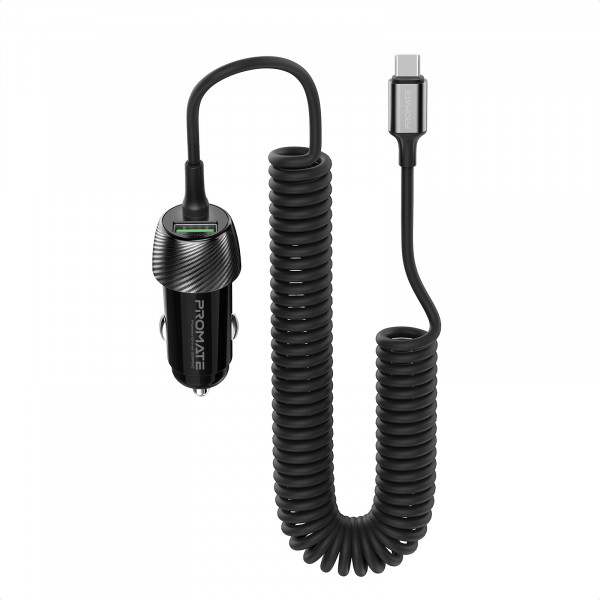 Автомобільний зарядний пристрій Promate PowerDrive-33PDC 33W Black