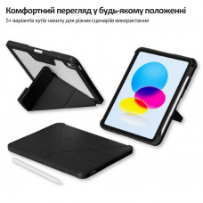 Чохол-книжка BeCover Rugged Origami Transparent з кріпленням Apple Pencil для Apple iPad 10.9" (2022/2024)/iPad (А16) 2025 11" Black (714966)