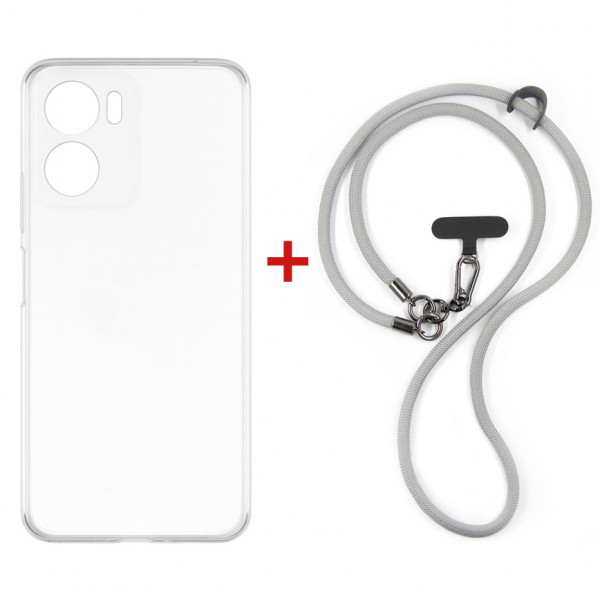 Чохол-накладка Dengos для Motorola Moto G06/G06 Power Clear (DG-KM-CCRB-29) + ремінець