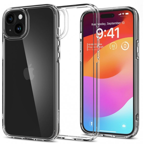 Чохол-накладка Spigen Crystal Hybrid для Apple iPhone 15 Plus Crystal Clear (ACS06459)