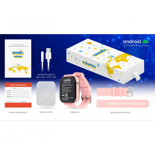 Дитячий смарт-годинник Garmix PointPRO-300 4G/GPS/WiFi Pink