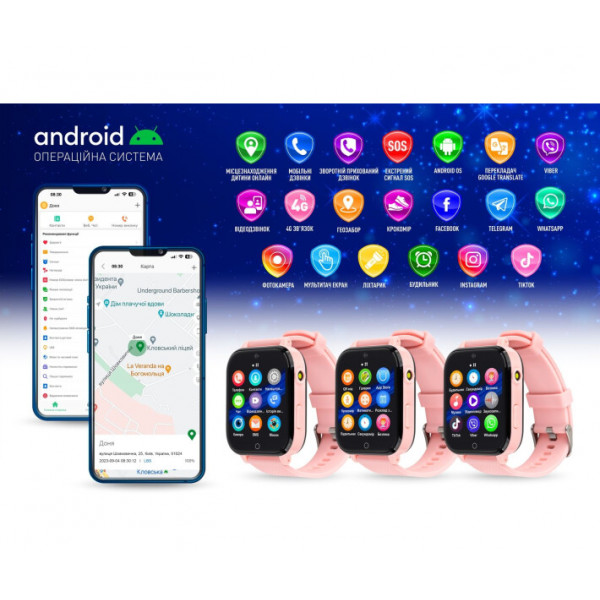 Дитячий смарт-годинник Garmix PointPRO-300 4G/GPS/WiFi Pink