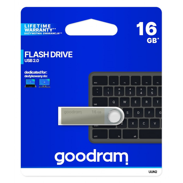 Флеш-накопичувач USB2.0 16GB Goodram UUN2 (Unity) Silver (UUN2-0160S0R11)