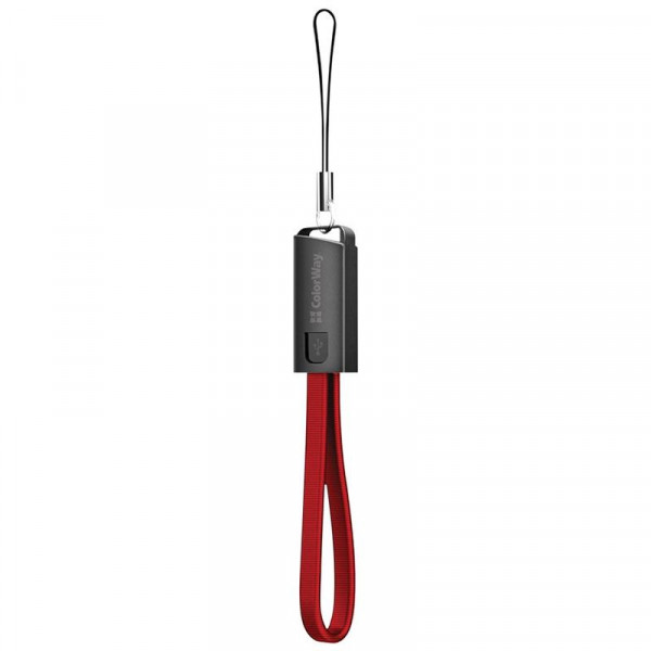 Кабель ColorWay USB - Lightning (M/M), 2.4 А, 0.22 м, Red (CW-CBUL021-RD)