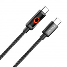 Кабель ColorWay USB Type-C - USB Type-C (M/M), Breathing Light, 3А, 1 м, Black (CW-CBPDCC103-BK)