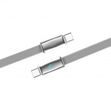 Кабель ColorWay USB Type-C - USB Type-C (M/M), ultra-thin, 5А, 1 м, Grey (CW-CBPDCC100-GR)