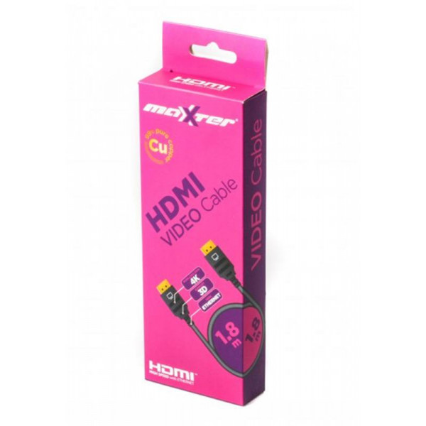 Кабель Maxxter HDMI - HDMI V 1.4 (M/M), 1.8 м, чорний (VB-HDMI4-6) коробка