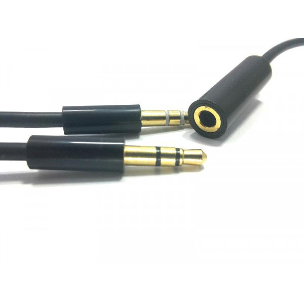 Кабель PowerPlant (DV00DV4057) 2х3.5mm(M)-3.5mm(F), 1.5м, Black