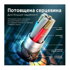 Кабель Remax Jany Series 3в1 USB to Type-C/Lightning/Micro-USB Silver (RC-124TH)