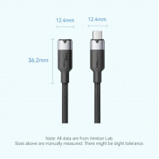 Кабель Vention USB Type-C - USB Type-C (M/F), 100W, 5A, 0.5 м, Black (TRFBD)