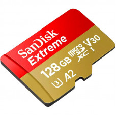Карта пам`ятi MicroSDXC 128GB UHS-I U3 R190/W90MB/s SanDisk Extreme V30 + SD-адаптер (SDSQXAA-128G-GN6AA)