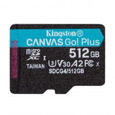 Карта пам`яті MicroSDXC 512GB UHS-I/U3 Class 10 Kingston Canvas Go! Plus R200/W160MB/s (SDCG4/512GBSP)