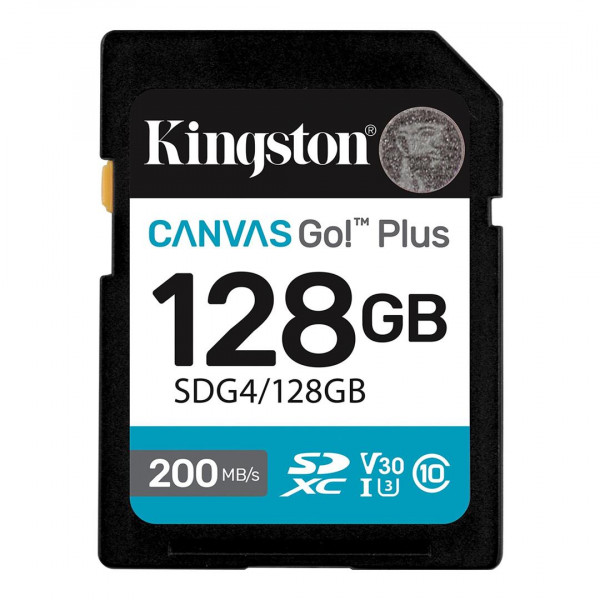 Карта пам`ятi SDXC 128GB UHS-I/U3 Class 10 Kingston Canvas Go! Plus R200/W200MB/s (SDG4/128GB)