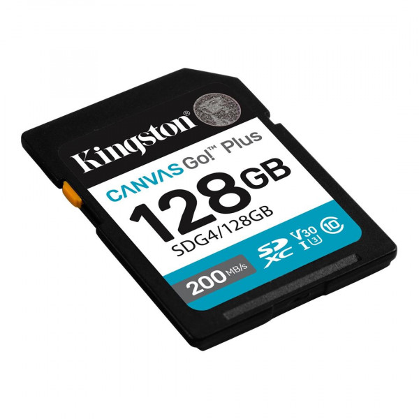 Карта пам`ятi SDXC 128GB UHS-I/U3 Class 10 Kingston Canvas Go! Plus R200/W200MB/s (SDG4/128GB)
