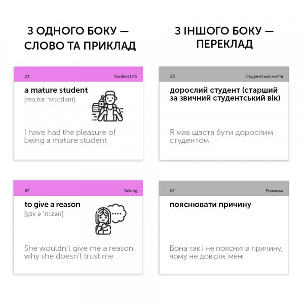 Картки для вивчення англійської мови English Student. Collocations B2-C1