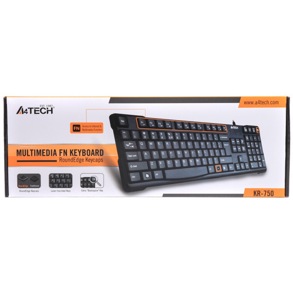 Клавіатура A4Tech KR-750 Ukr Black