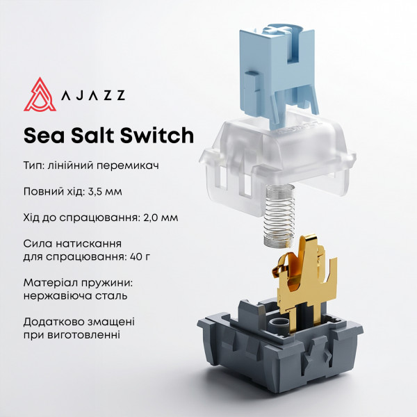 Клавіатура Ajazz AK820 Sea Salt Switch White USB-C (AK820-SS-PWB)