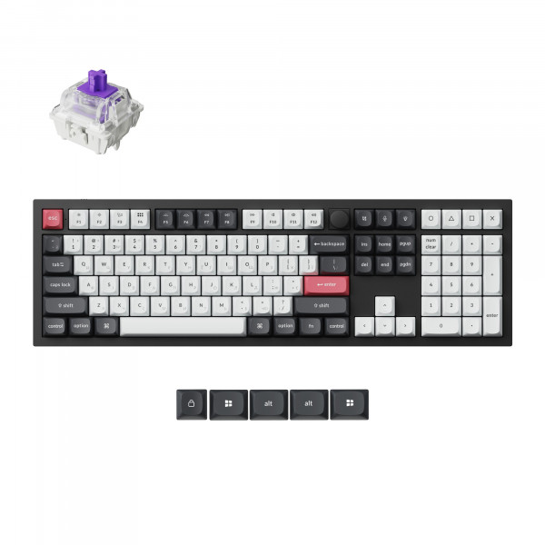 Клавіатура бездротова Keychron Q6 HE Magnetic Switch Black RGB (Q6H-M1-UA)