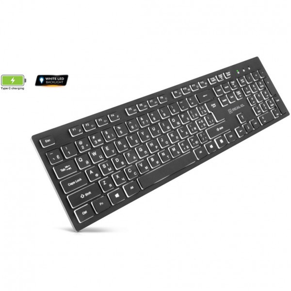Клавіатура бездротова REAL-EL RK-725W Black