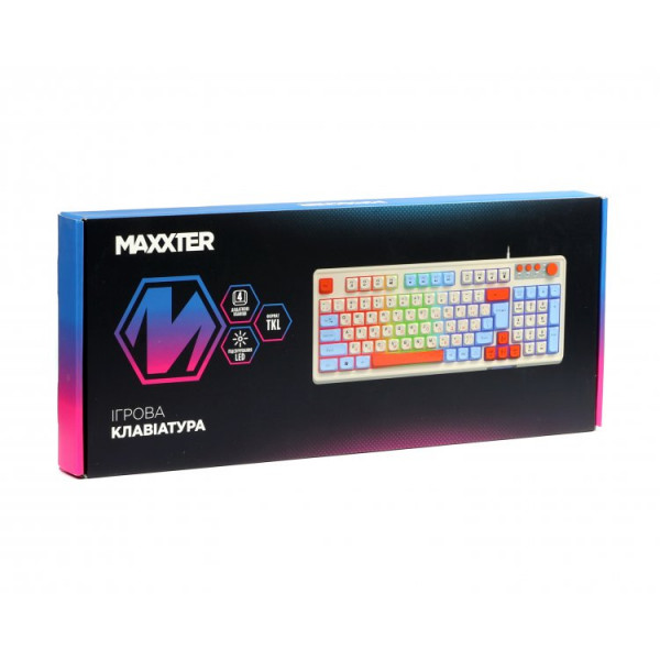 Клавiатура Maxxter KBG-3C01-UA White