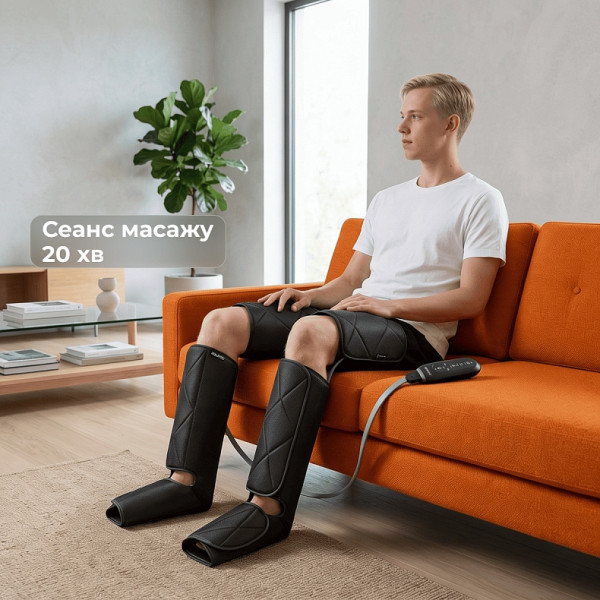 Компресійний масажер для ніг RENPHO Foot Calf and Thigh Air Massager Black (RP-ALM079H-BK)