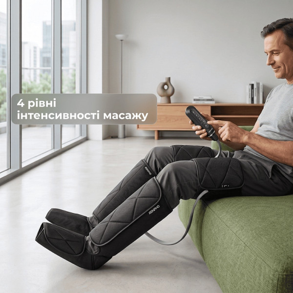 Компресійний масажер для ніг RENPHO Foot Calf and Thigh Air Massager Black (RP-ALM079H-BK)
