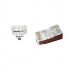 Конектор RJ 45 Cablexpert (LC-PTF-01/100) екранований, із позолоченими контактами, з наскрізними отворами (100 шт/уп)