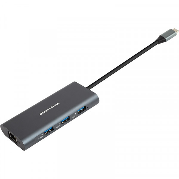 Концентратор USB Type-C PowerPlant CA913497 Grey